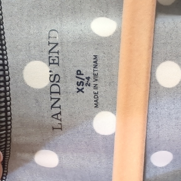 Lands End dress, swim material cover up black and white polka dot Ex small 2-4 - Picture 3 of 8